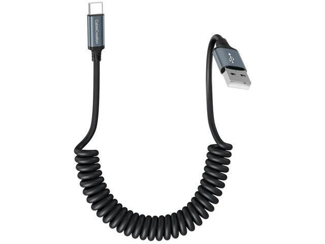 Alt view image 8 of 14 - Coiled USB A to USB-C Charging & Data Cable | Car-Use Cord for CarPlay & Android Auto, Compatible with iPhone 15/16, Samsung S24/S23, Pixel & Tablets