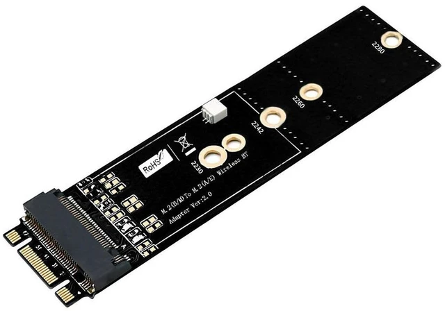 Alt view image 7 of 8 - M.2 Key A to Key B+M Adapter Convert Key A 2230 WiFi/Bluetooth Combo Card to Key B+M 2230/2242/2260/2280, Supports Intel 7265/8260/8265/9060, Plug-and-Play
