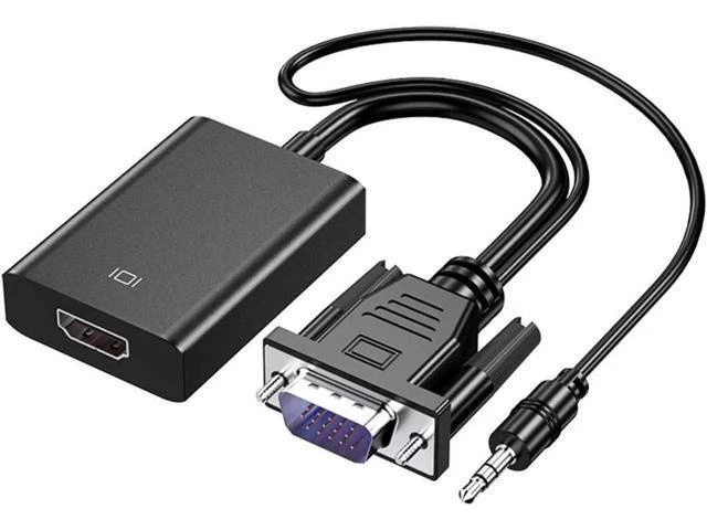 Alt view image 8 of 14 - 1080P VGA Male to HDMI Female Adapter, VGA to HDMI Video Audio Converter with 3.5mm Audio Cable & Power Port, Connect VGA Laptop PC to HDMI Monitor Projector TV