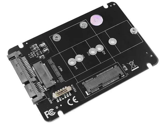 Alt view image 4 of 6 - 2-in-1 M.2 NGFF Key B SATA & mSATA SSD to SATA 3.0 Adapter Card, 6Gbps 2.5 Inch SATA Riser Converter Board