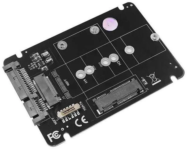 Alt view image 6 of 6 - 2-in-1 M.2 NGFF Key B SATA & mSATA SSD to SATA 3.0 Adapter Card, 6Gbps 2.5 Inch SATA Riser Converter Board