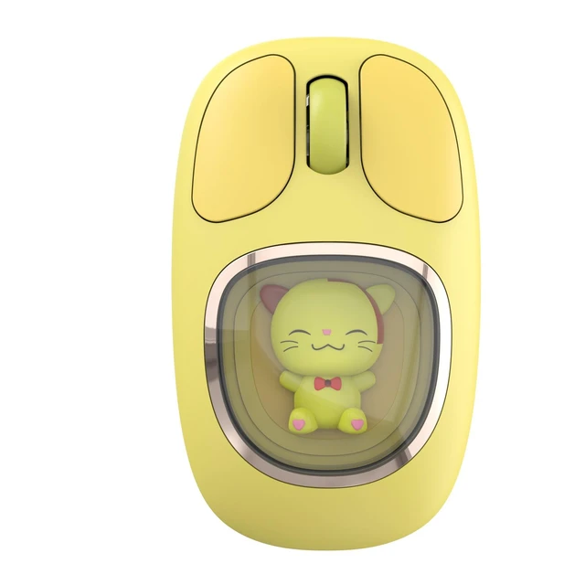 Alt view image 6 of 10 - 3D Wireless Mouse Tri-Mode (2.4G + BT5.0 + BT3.0), 500mAh Battery, Ergonomic, Cute Doll Design, for Laptop/PC/Tablet