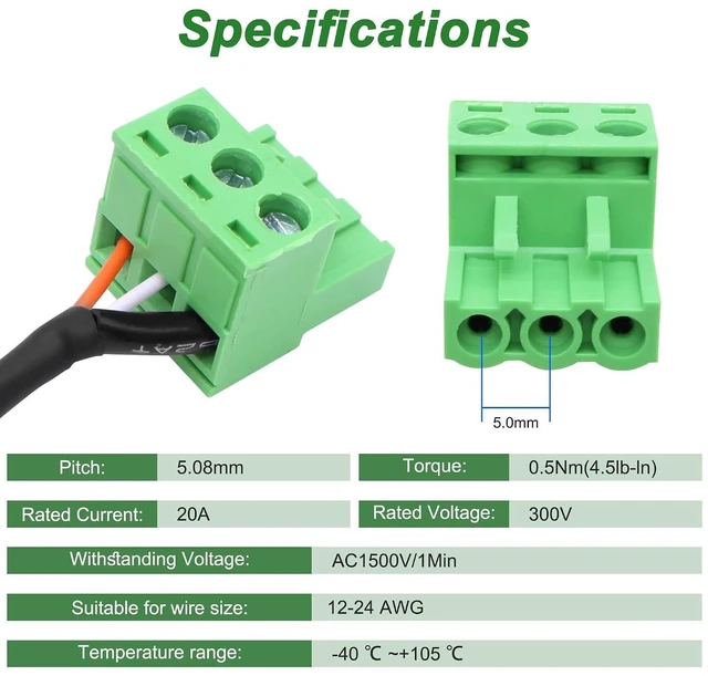 Alt view image 11 of 14 - XLR to 3-pin Phoenix Cable XLR 3P Female to PHX3M NBKF/2EDG-5.08 3pin PCB Screw Terminal Block Adapter Connector Cord for Speakers -0.4M/1.3FT