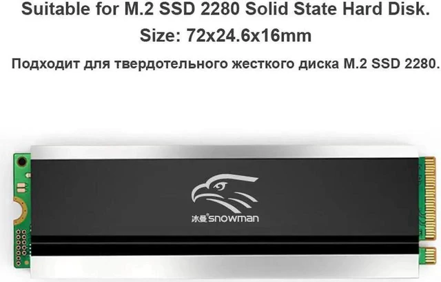 Alt view image 8 of 12 - M.2 SSD Heatsink Cooler 2280 Solid State Hard Disk Radiator M2 NGFF PCI E NVME Aluminum Double sided Cooling Thermal Pad