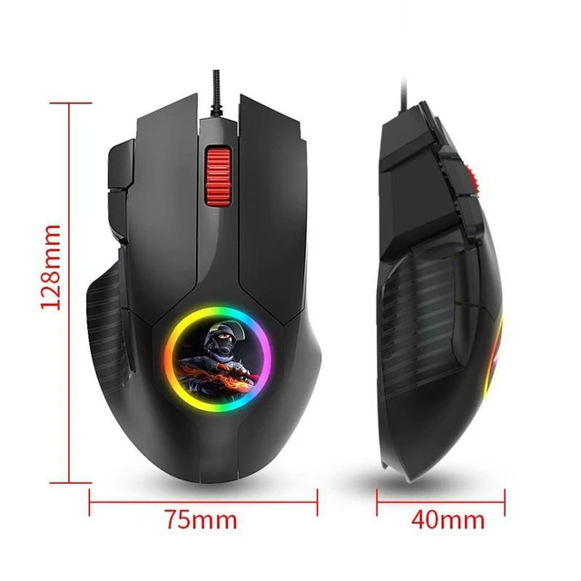 Alt view image 6 of 10 - M89 Wired RGB Gaming Mouse 7D Competitive 8 Buttons, 7200 DPI Adjustable (800-7200), 13 RGB Marquee Lighting Modes, Ergonomic 128g Design, 1.5m Cable for PC/Mac/Laptop Gaming & Office