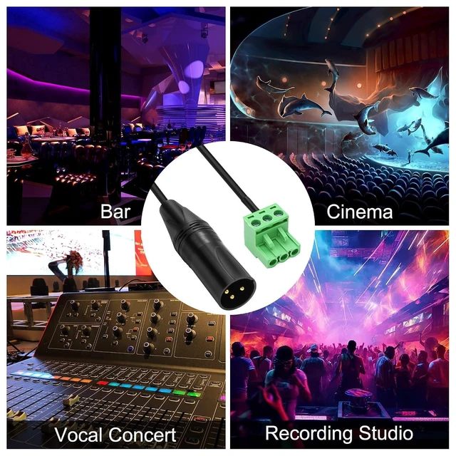 Alt view image 14 of 14 - XLR to 3-pin Phoenix Cable XLR 3P Male to PHX3M NBKF/2EDG-5.08 3pin PCB Screw Terminal Block Adapter Connector Cord for Speakers -0.4M/1.3FT