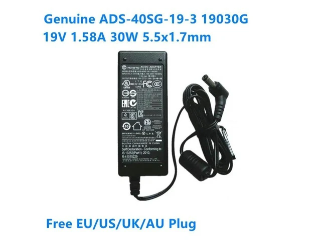 Alt view image 2 of 2 - OIAGLH 19V 1.58A 30W ADS-40SG-19-3 ADS-40SI-19-3 19030E AC Adapter For S220HQL S190WL Monitor Laptop Power Supply Charger