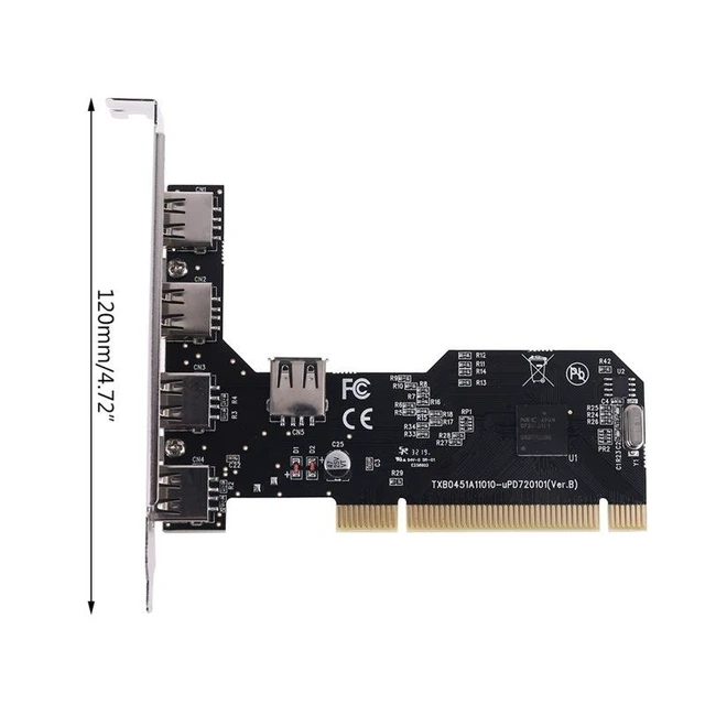 Alt view image 14 of 14 - PCI to 5-Port USB 2.0 Expansion Card USB 3.0 / 2.0 Desktop Adapter, NEC Chipset, 5 x USB 2.0 Ports, Internal PCI Controller Card for PC Upgrade