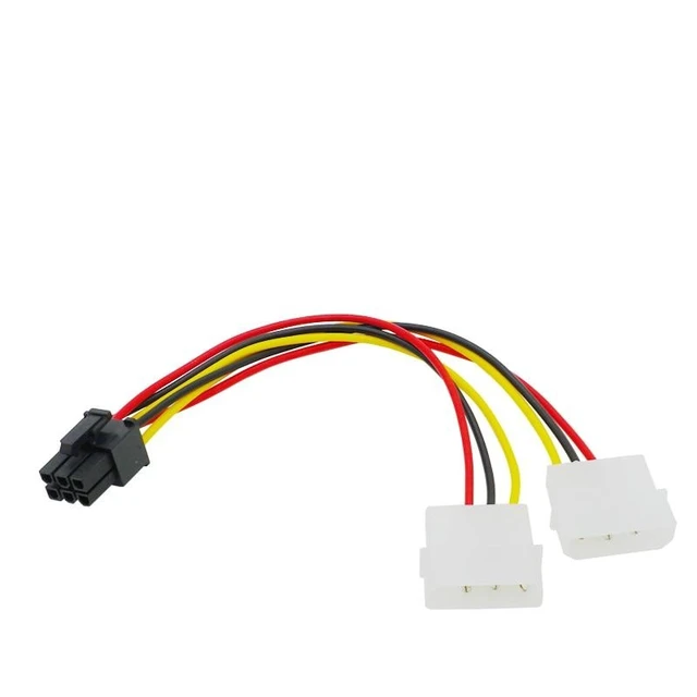 Alt view image 11 of 12 - 10pcs/lot 2 x Molex 4pin to 6Pin PCI Express Video Card Pci-e ATX PSU Power Converter Cable - Molex to Pcie 6 pin Adapter
