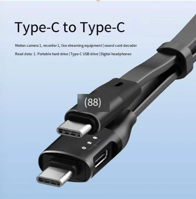 Alt view image 7 of 10 - Type-C to Type-C OTG Cable 2-in-1 Support External SSD/HDD, Digital Headphone, Sound Card, and PD Fast Charging Simultaneously, Hi-Fi DAC Chip for Lossless Audio, Compatible with MacBook/iPad Pro/iP