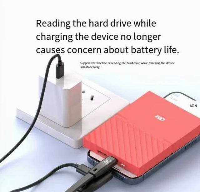 Alt view image 8 of 10 - Type-C to Type-C OTG Cable 2-in-1 Support External SSD/HDD, Digital Headphone, Sound Card, and PD Fast Charging Simultaneously, Hi-Fi DAC Chip for Lossless Audio, Compatible with MacBook/iPad Pro/iP