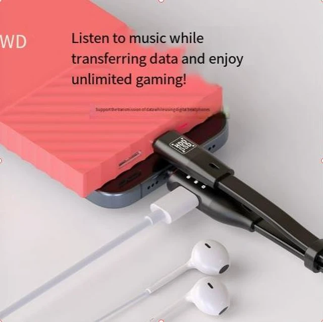 Alt view image 9 of 10 - Type-C to Type-C OTG Cable 2-in-1 Support External SSD/HDD, Digital Headphone, Sound Card, and PD Fast Charging Simultaneously, Hi-Fi DAC Chip for Lossless Audio, Compatible with MacBook/iPad Pro/iP