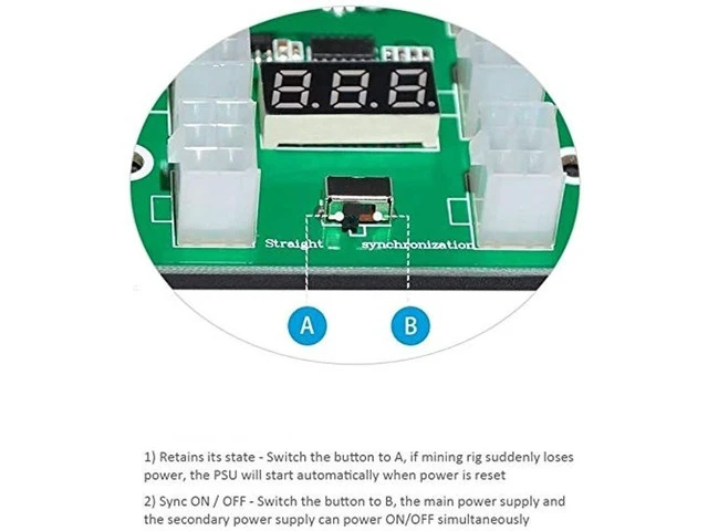 Alt view image 9 of 10 - 12V Power Supply Breakout Board Adapter, 12 x 6pin Port for Ethereum ETH BTC Mining Rigs Server PSU