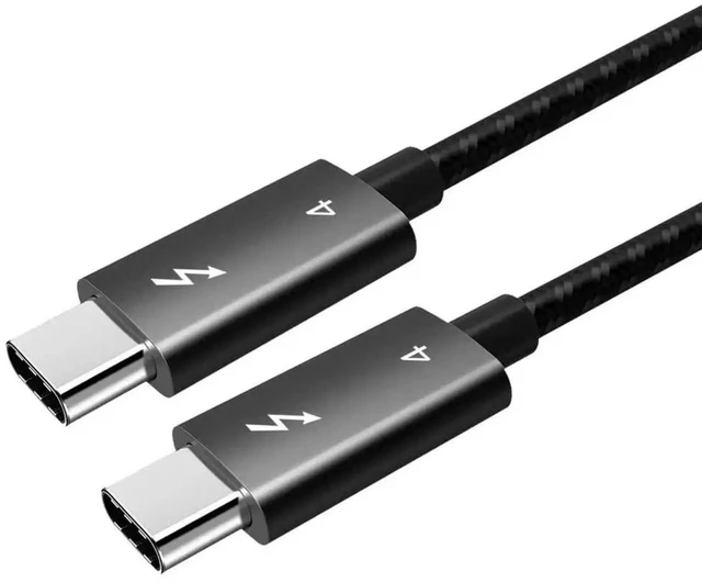 Alt view image 8 of 14 - High Speed USB-C 4 Cable Data Transfer Cord Fast Charging Compatible with iPhone 15, MacBook, iPad, Galaxy S23 40Gbps PD 100W Black Wire 2.0 M / 6.5 Feet