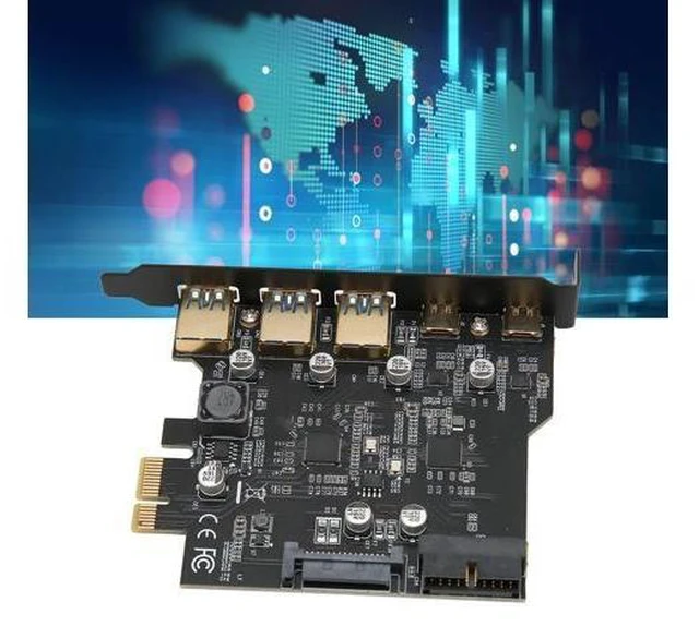 Alt view image 9 of 10 - Usb C Pcie Card, Pcie Usb Card, Pcie 1x To Usb Expansion Card 3xusb3.0 2xtype C 19pin 5 Port Expansion Adapter Card Thunderbolt Card Usb C Card Usb Pcie Card For Pc for Pc Desktop