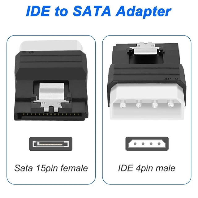 Alt view image 10 of 14 - IDE to SATA Adapter IDE 4Pin to SATA 15Pin Power Adapter Male to Female Power Converter for Hard Drives Solid State Drives HDD SSD CD DVD Drive - 2PCS