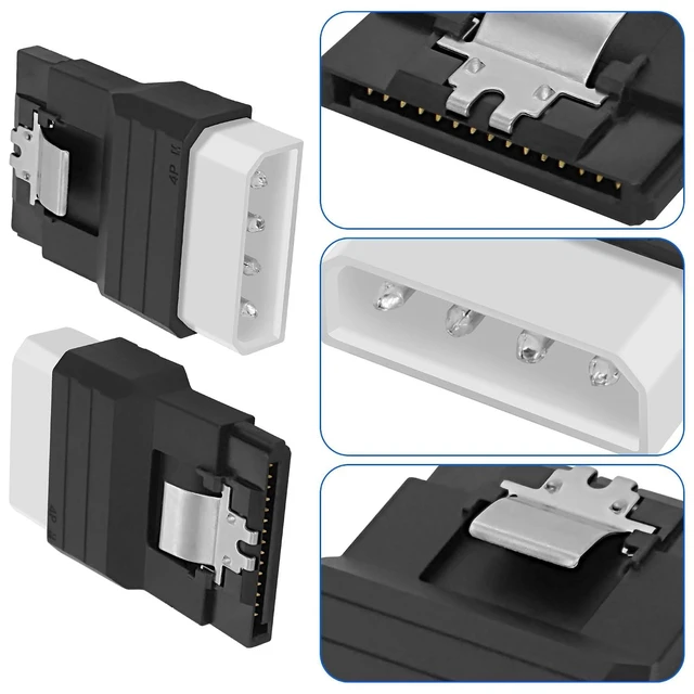 Alt view image 11 of 14 - IDE to SATA Adapter IDE 4Pin to SATA 15Pin Power Adapter Male to Female Power Converter for Hard Drives Solid State Drives HDD SSD CD DVD Drive - 2PCS