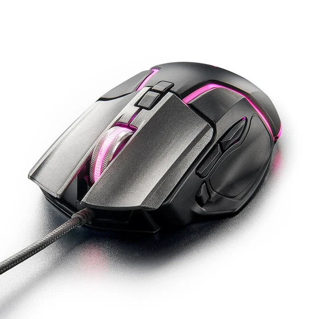 Alt view image 6 of 10 - Y2 Wired Gaming Mouse RGB, 8 Customizable Keys, 6400 CPI, Macro Programmable, Magnetic DIY Weights, for PC/Laptop