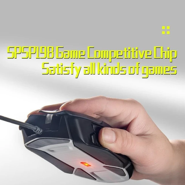 Alt view image 8 of 10 - Y2 Wired Gaming Mouse RGB, 8 Customizable Keys, 6400 CPI, Macro Programmable, Magnetic DIY Weights, for PC/Laptop