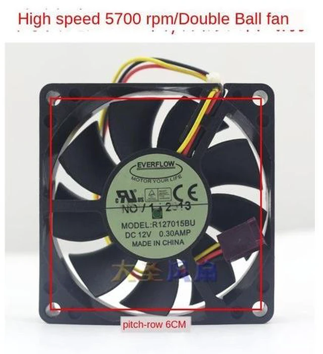 Alt view image 5 of 8 - For everflow R127015BU DC 12V 0.30Amp 7015 7CM computer pc chassis Cooling Fan