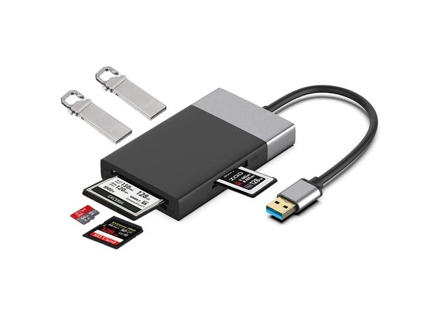 Alt view image 8 of 10 - 6 In 1 Multi Memory Card Reader USB 3.0 2 Port HUB Adapter for XQD CF TF MicroSD Compact Flash USB3.0 Card Reader PC High Speed