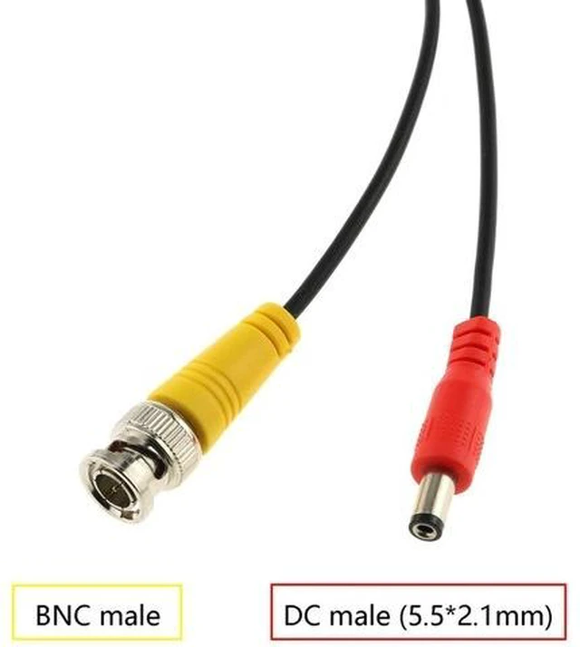 Alt view image 6 of 6 - M12 Connector to BNC+DC Adapter 35cm/13.78Inch M12 4P Female to Male BNC and DC Extension Cable Aviation Plug for Car Video Came