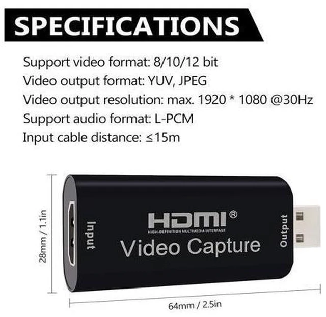 Alt view image 10 of 12 - Video Capture Card USB Video Grabber Record Card for Live Stream Broadcast Card Game Capture Card