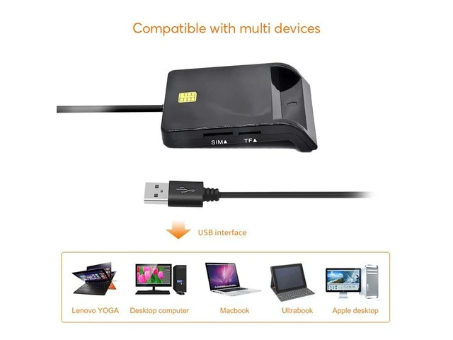 Alt view image 7 of 10 - X02 USB SIM Smart Card Reader For Bank Card IC/ID EMV SD TF MMC Cardreaders USB-CCID ISO 7816 for Windows 7 8 10 Linux OS