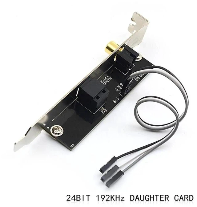 Alt view image 7 of 12 - 24Bit 192KHz Daughter Card SPDIF Optical Fiber Coaxial Digital Sound Card Baffle Black
