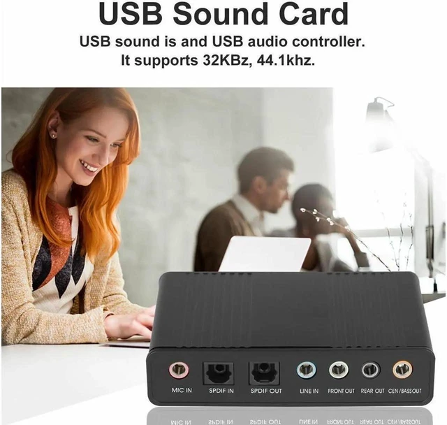 Alt view image 10 of 14 - 6 Channel 5.1 Optical SPDIF Sound Card USB Audio Output Adapter External for PC