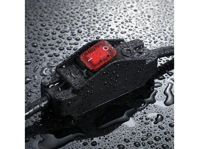 Alt view image 12 of 14 - Outdoor Waterproof On/Off Switch Extension Cord, Heavy Duty 125v/250v Black SJTW Cord (1.5 Ft, Black)