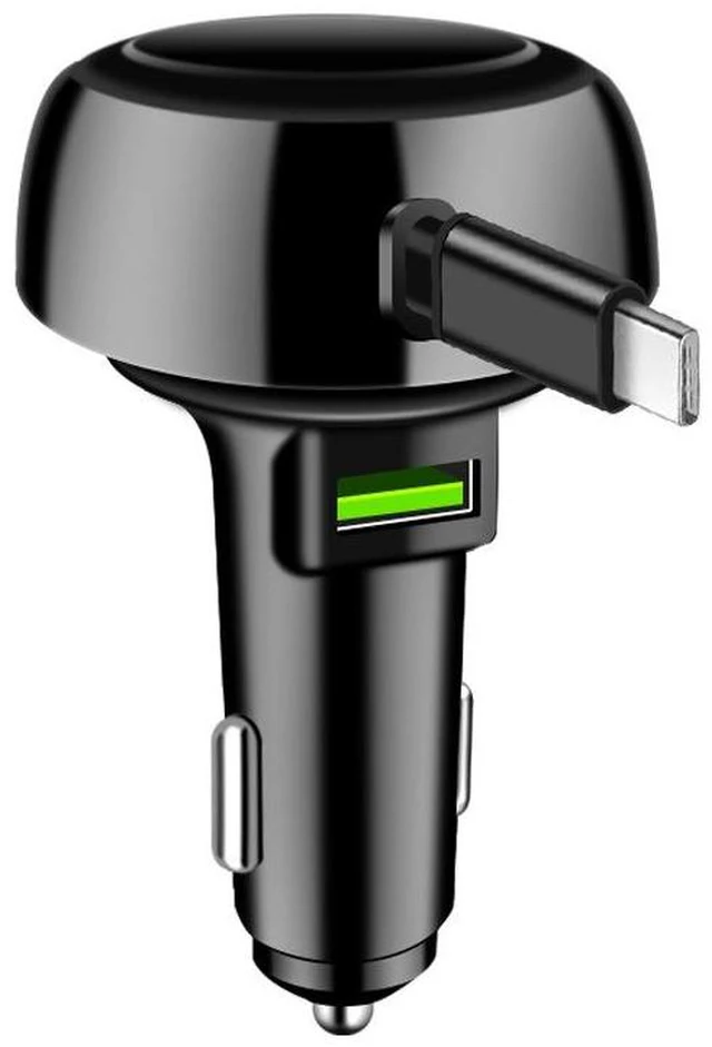 Alt view image 5 of 8 - 30W PD Fast Car Charger with Retractable Type-C Cable, Digital Display 2-in-1 USB-A + Type-C Ports, Super Fast Charging for iPhone Samsung 700mm Extension, 12-24V for Car Truck