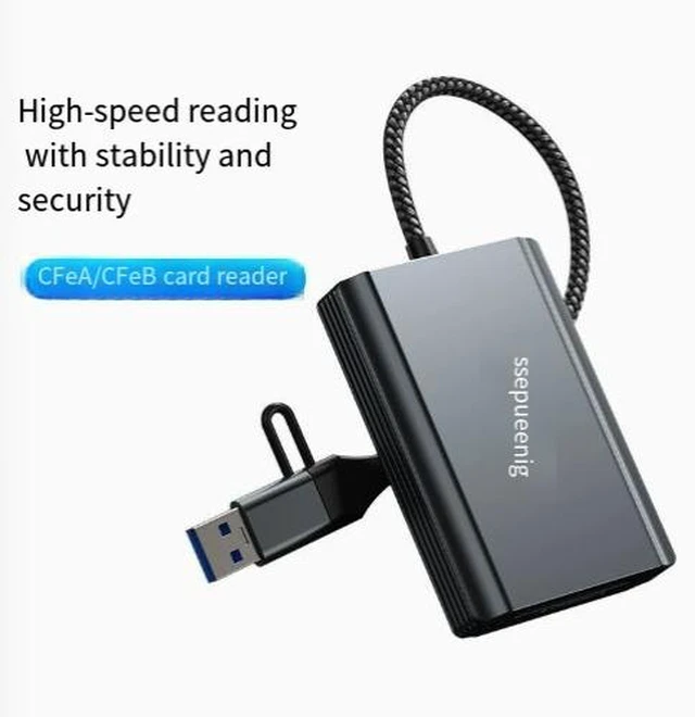 Alt view image 5 of 7 - 10Gbps CFexpress & SD/TF Card Reader USB 3.2 Gen 2 High-Speed Reader for CFexpress Type A/Type B, SD 4.0 & MicroSD Cards, 5V USB-C Powered, Dual-Slot, Plug-and-Play for PC/Laptop/Mac