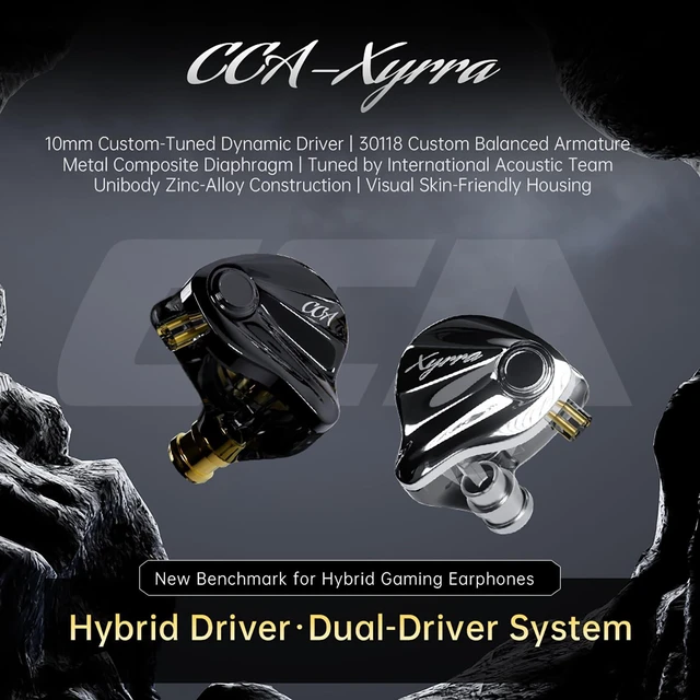 Alt view image 9 of 14 - Xyrra Dual Driver in-Ear Monitor Headphones,1DD+1BD HiFi IEM Earphones,Wired Gaming Earbuds for Gamers Musicians