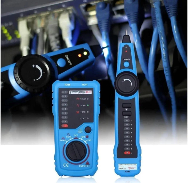 Alt view image 9 of 14 - 1PCS RJ11 RJ45 Cat5 Cat6 Telephone Wire Tracker Tracer Toner Ethernet LAN Network Cable Tester Detector Line Finder