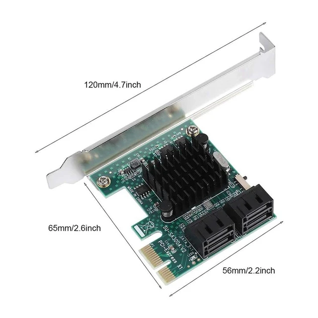 Alt view image 8 of 9 - PCIE to SATA Expansion Controller Expansion Card with 4 Ports 6G SATA Expansion Card for PCI Expansion Cards