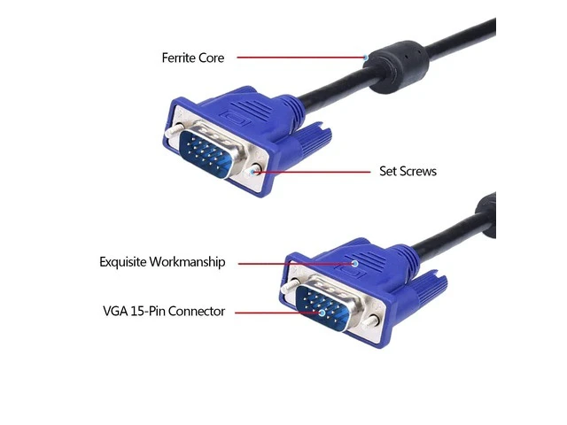 Alt view image 7 of 10 - DaFuRui 4Pack VGA to VGA Cable5Ft HD15 VGA Male to Male Cable for TV Computer VGA Monitor Cable with Blue Connector