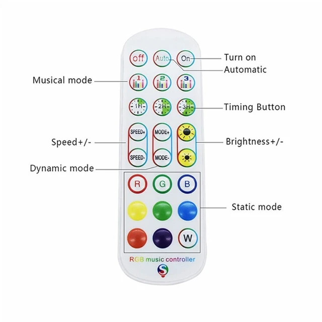 Alt view image 8 of 9 - DC5-24V LED Pixel Controller 24key IR Remote Smart Bluetooth APP Controller For WS2812B WS2811 WS2812 LED Strip Light Module