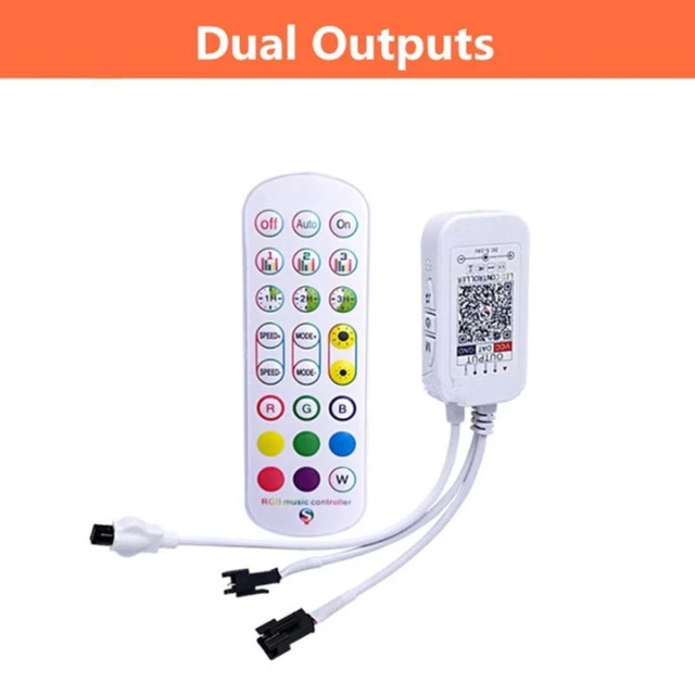 Alt view image 7 of 9 - DC5-24V LED Pixel Controller 24key IR Remote Smart Bluetooth APP Controller For WS2812B WS2811 WS2812 LED Strip Light Module