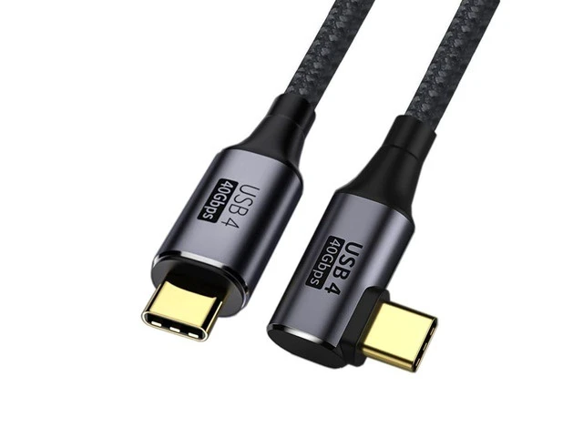 Alt view image 6 of 10 - chenyang 90 Degree Angled USB-C to USB-C USB4 Cable 40Gbps with 100W Charging UHD 8K 5K 4K@60Hz USB4.0 Compatible with Thunderbolt3/4 1.0M