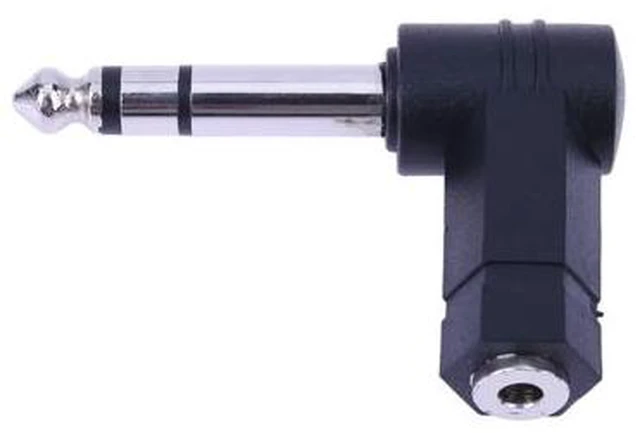 Alt view image 7 of 8 - 90° Degrees 3.5 to 6.35/6.5mm 1/4" Mono Jack Stereo Speaker Audio Adapter Plug 3.5mm TRS Connector Converter AUX Headphone Cable