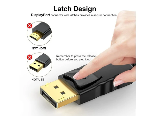 Alt view image 13 of 14 - DisplayPort to VGA Cable 6 Ft 2-Pack Display Port DP to VGA Adapter Cord Male to Male HD Video 1080P for Computer Monitor TV Projector