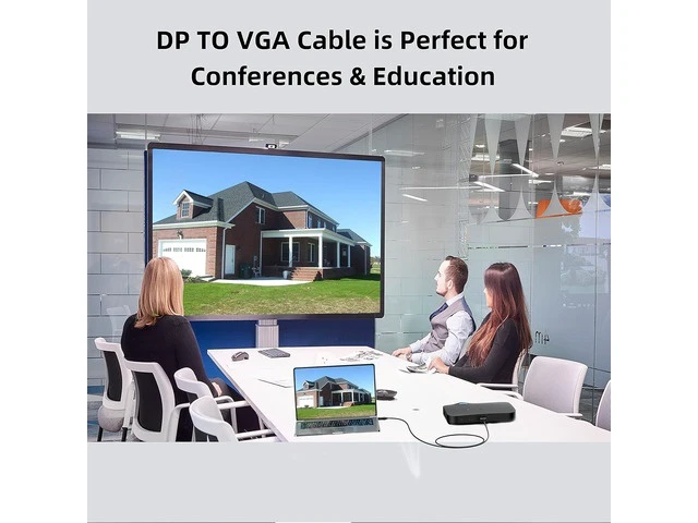 Alt view image 11 of 14 - DisplayPort to VGA Cable 6 Ft 2-Pack Display Port DP to VGA Adapter Cord Male to Male HD Video 1080P for Computer Monitor TV Projector