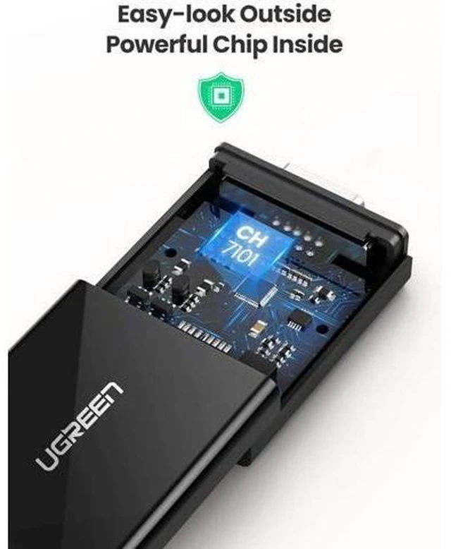 Alt view image 13 of 14 - UGREEN Active HDMI to VGA Adapter with 3.5mm Audio Jack HDMI Male to VGA Female up to 1080P for PC Laptop Ultrabook Raspberry Pi Chromebook Black