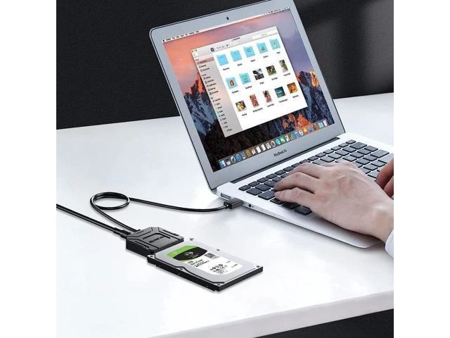 Alt view image 14 of 14 - SATA III to USB 3.0 Adapter, USB to SATA Adapter Cable for 2.5"/3.5" HDD/SSD SATA I/II/III Hard Drive Adapter, Support UASP, with External Power Supply 12V 2A