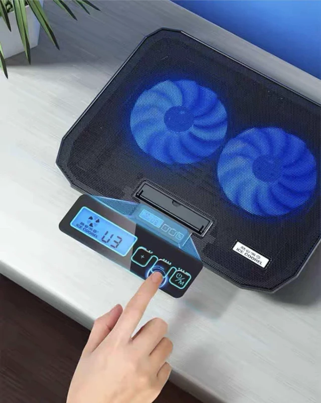 Alt view image 10 of 14 - ICE COOREL Laptop Cooling Pad with 2 Cooling Fans, Cooling Pad for Laptop Fan 13-15.6 Inch, Laptop Cooler Stand with 5 Height Adjustable,Two USB Port