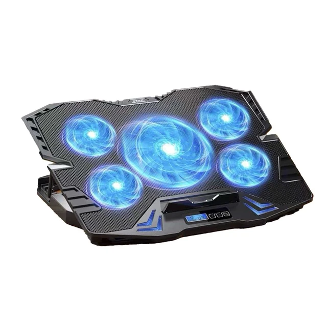 Alt view image 7 of 12 - ICE COOREL Laptop Cooling Pad with 5 Cooling Fans, Cooling Pad for Laptop Fan 13-15.6 Inch, Laptop Cooler Stand with 5 Height Adjustable,Two USB Port