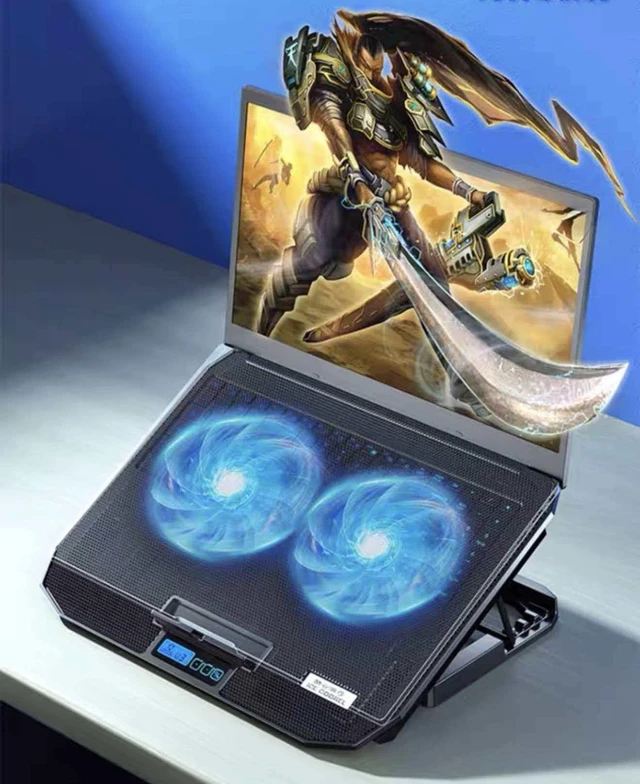 Alt view image 14 of 14 - ICE COOREL Laptop Cooling Pad with 2 Cooling Fans, Cooling Pad for Laptop Fan 13-15.6 Inch, Laptop Cooler Stand with 5 Height Adjustable,Two USB Port