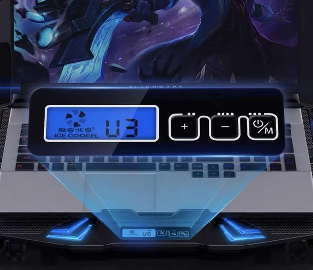 Alt view image 9 of 12 - ICE COOREL Laptop Cooling Pad with 5 Cooling Fans, Cooling Pad for Laptop Fan 13-15.6 Inch, Laptop Cooler Stand with 5 Height Adjustable,Two USB Port