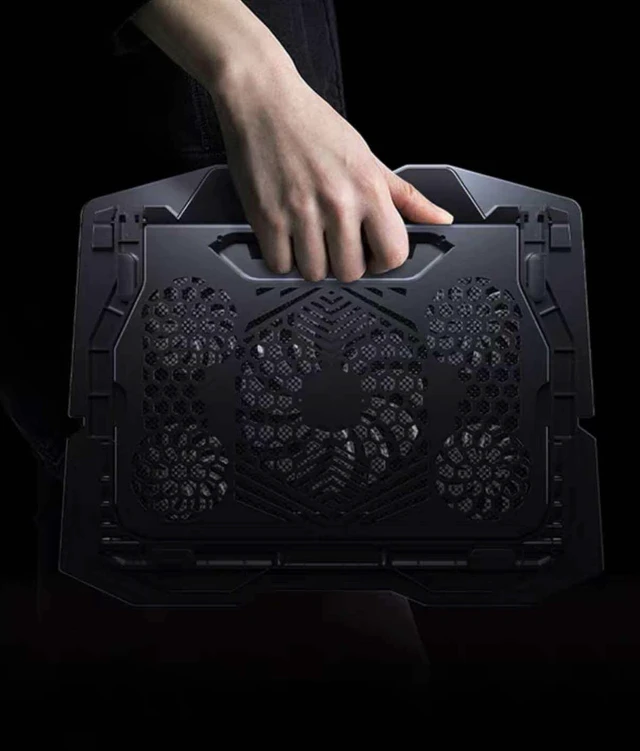 Alt view image 11 of 12 - ICE COOREL Laptop Cooling Pad with 5 Cooling Fans, Cooling Pad for Laptop Fan 13-15.6 Inch, Laptop Cooler Stand with 5 Height Adjustable,Two USB Port